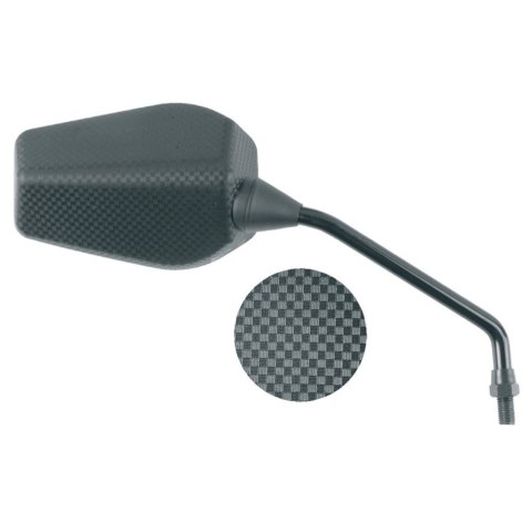 VICMA LUSTERKO PRAWE, ŚREDNICA GWINTU 10MM, STRONA LEWA, KOLOR CARBON DERBI GP1 50/250 2005-2007 (E295D) VICMA LUSTERKO PRAWE, ŚREDNICA GWINTU 10MM, STRONA LEWA, KOLOR CARBON DERBI GP1 50/250 2005-2007 (E295D)