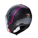 CABERG PROMOCJA KASK OTWARTY JET Z BLENDĄ MODEL RIVIERA V4X GEO KOLOR CZARNY MAT/SZARY/FUKSJA (INTENSYWNY ODCIEŃ RÓŻOWEGO) ROZMI
