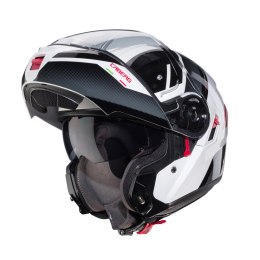 CABERG PROMOCJA KASK SZCZĘKOWY FLIP-UP MODEL LEVO X MANTA KOLOR BIAŁY/SZARY/CZARNY/CZERWONY ROZMIAR M (PINLOCK W ZESTAWIE)