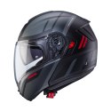 CABERG PROMOCJA KASK SZCZĘKOWY FLIP-UP MODEL LEVO X MANTA KOLOR CZARNY MAT/SZARY/CZERWONY ROZMIAR XL (PINLOCK W ZESTAWIE)