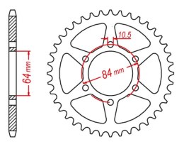 JR WYPRZEDAŻ ZĘBATKA TYLNA 814 43 SUZUKI GSX 400 '81-85, GS 400LT '81, (81443JT) (ŁAŃC. 530)