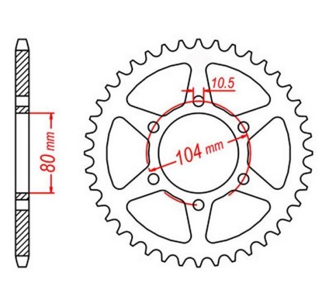 MTX PARTS ZĘBATKA TYLNA 478 43 KAWASAKI ZX6R '05-'17, Z 750 (47843JT) (ŁAŃC. 520) (SREBRNA) MTX PARTS ZĘBATKA TYLNA 478 43 KAWASAKI ZX6R '05-'17, Z 750 (47843JT) (ŁAŃC. 520) (SREBRNA)