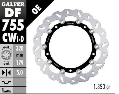 GALFER TARCZA HAMULCOWA PRZÓD BMW S 1000R/RR/XR '09-'22 (PRAWA) (WAVE FLOATING) (320X179X5MM) GALFER TARCZA HAMULCOWA PRZÓD BMW S 1000R/RR/XR '09-'22 (PRAWA) (WAVE FLOATING) (320X179X5MM)