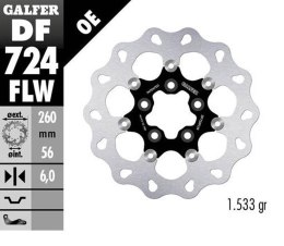 GALFER TARCZA HAMULCOWA PRZÓD HARLEY-DAVIDSON (260X56X6) PŁYWAJĄCA (WAVE DISC FLOATING) (PATRZ OPIS)