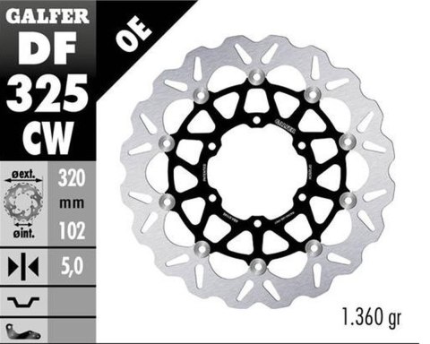 GALFER TARCZA HAMULCOWA PRZÓD SUZUKI GSXR 1000R '16- (WAVE FLOATING) (320X102X5MM) GALFER TARCZA HAMULCOWA PRZÓD SUZUKI GSXR 1000R '16- (WAVE FLOATING) (320X102X5MM)