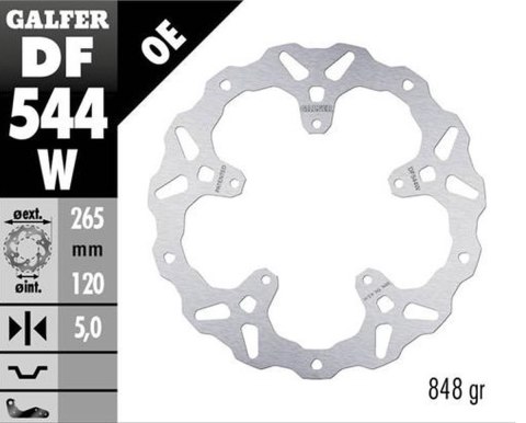 GALFER TARCZA HAMULCOWA TYŁ BMW S 1000XR '20-'22 (WAVE FIXED) (265X120X5MM)