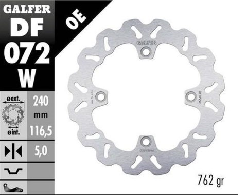 GALFER TARCZA HAMULCOWA TYŁ HONDA CBF 500N '04-; CB 600 HORNET '07-; CBF 600S/N '04-; CB 750 HORNET '22- (WAVE FIXED) (240X116,5 GALFER TARCZA HAMULCOWA TYŁ HONDA CBF 500N '04-; CB 600 HORNET '07-; CBF 600S/N '04-; CB 750 HORNET '22- (WAVE FIXED) (240X116,5