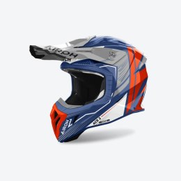 AIROH PROMOCJA KASK CROSS / ENDURO / ATV / QUAD AVIATOR ACE 2 ENGINE CERULEAN GLOSS KOLOR POMARAŃCZOWY/BIAŁY/NIEBIESKI ROZMIAR M
