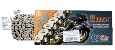 CZ ŁAŃCUCH NAPĘDOWY 520 DZX (104 OGNIW) ACTIVE RING (X-RING) CHROM DO 900 CCM (STREET) (37,8 KN) + ZAKUWKA DRĄŻONA