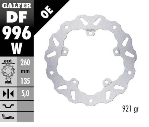 GALFER TARCZA HAMULCOWA TYŁ HARLEY-DAVIDSON (260X135X5) (WAVE) (PATRZ OPIS) GALFER TARCZA HAMULCOWA TYŁ HARLEY-DAVIDSON (260X135X5) (WAVE) (PATRZ OPIS)
