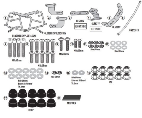 KAPPA STELAŻ KUFRÓW BOCZNYCH MONOKEY CAM SIDE BMW F 900 GS '24-, POD KUFRY KFR K'FORCE ALU KAPPA STELAŻ KUFRÓW BOCZNYCH MONOKEY CAM SIDE BMW F 900 GS '24-, POD KUFRY KFR K'FORCE ALU
