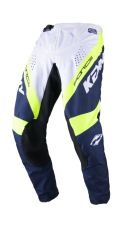 KENNY RACING WYPRZEDAŻ SPODNIE CROSS/ENDURO MODEL FORCE NAVY/NEON YELLOW KOLOR NIEBIESKI/BIAŁY/ŻÓŁTY FLUO ROZMIAR 32