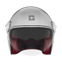 NOX PREMIUM KASK OTWARTY JET HERITAGE SOLID KOLOR SREBRNY ROZMIAR M