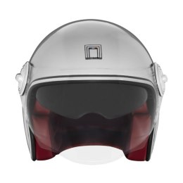 NOX PREMIUM KASK OTWARTY JET HERITAGE SOLID KOLOR SREBRNY ROZMIAR M