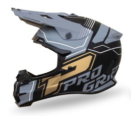 PROGRIP 2024/11 KASK CROSS PG3080 ADVENTURE KOLOR CZARNY SZARY ZŁOTY MAT ROZM. XL (3080-402) ( HOMOLOGACJA ECE 22R06, ZAPIĘCIE D