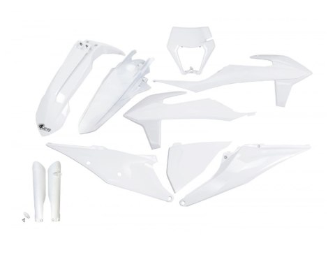UFO KOMPLET PLASTIKÓW (FULL KIT) Z OSŁONAMI TELESKOPÓW (AMORTYZATORÓW) KTM EXC 125 '20-'21, EXC 250 / 300 TPI '20-'23, EXC-F 250