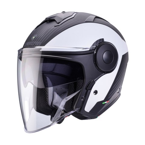 CABERG KASK OTWARTY JET Z BLENDĄ MODEL SOHO MILANO KOLOR BIAŁY/CZARNY MAT ROZMIAR L CABERG KASK OTWARTY JET Z BLENDĄ MODEL SOHO MILANO KOLOR BIAŁY/CZARNY MAT ROZMIAR L