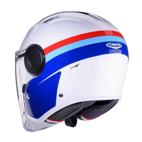CABERG KASK OTWARTY JET Z BLENDĄ MODEL SOHO ZEPHYR KOLOR BIAŁY/NIEBIESKI/CZERWONY ROZMIAR S CABERG KASK OTWARTY JET Z BLENDĄ MODEL SOHO ZEPHYR KOLOR BIAŁY/NIEBIESKI/CZERWONY ROZMIAR S