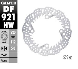 GALFER TARCZA HAMULCOWA TYŁ SHERCO SE 125 '21-'24; 250SE/SEF '14-'24; 300SE/SEF '14-'24; 450SEF '15-'24 (220X112X5MM) SHARK ENDU