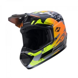 KENNY RACING KASK CROSS/ENDURO MODEL PERFORMANCE ERT STEEL MATT KOLOR SZARY/ZIELONY/POMARAŃCZOWY/CZARNY ROZMIAR M ( 57 - 58 CM )