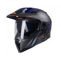 KENNY RACING KASK DUAL ADVENTURE MODEL EXTREME GRAPHIC GUNMETAL MATT KOLOR CZARNY/SZARY/NIEBIESKI ROZMIAR M (57 - 58 CM)