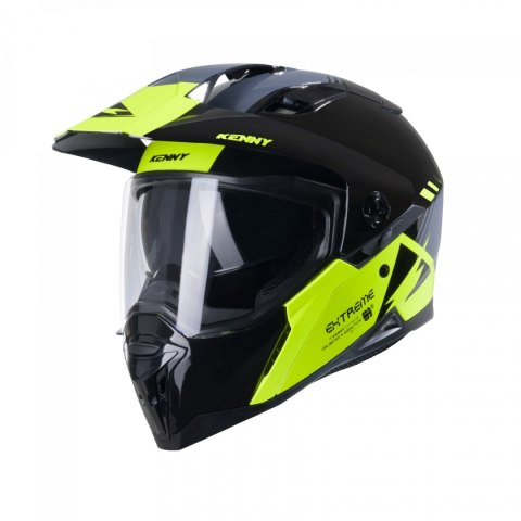 KENNY RACING KASK DUAL ADVENTURE MODEL EXTREME GRAPHIC NEON YELLOW KOLOR CZARNY/SZARY/ŻÓŁTY ROZMIAR M (57 - 58 CM) KENNY RACING KASK DUAL ADVENTURE MODEL EXTREME GRAPHIC NEON YELLOW KOLOR CZARNY/SZARY/ŻÓŁTY ROZMIAR M (57 - 58 CM)