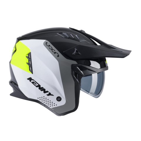 KENNY RACING KASK OTWARTY JET MODEL MILES GRAPHIC BLACK/NEON YELLOW KOLOR BIAŁY/SZARY/CZARNY/ŻÓŁTY FLUO ROZMIAR L ( 59 - 60 CM ) KENNY RACING KASK OTWARTY JET MODEL MILES GRAPHIC BLACK/NEON YELLOW KOLOR BIAŁY/SZARY/CZARNY/ŻÓŁTY FLUO ROZMIAR L ( 59 - 60 CM )