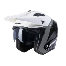 KENNY RACING KASK OTWARTY JET MODEL MILES GRAPHIC WHITE/GREY KOLOR BIAŁY/SZARY/CZARNY ROZMIAR L ( 59 - 60 CM )