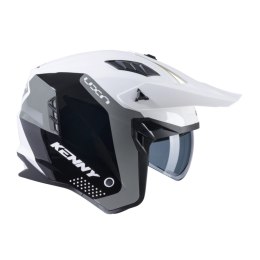 KENNY RACING KASK OTWARTY JET MODEL MILES GRAPHIC WHITE/GREY KOLOR BIAŁY/SZARY/CZARNY ROZMIAR M ( 57 - 58 CM )
