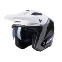KENNY RACING KASK OTWARTY JET MODEL MILES GRAPHIC WHITE/GREY KOLOR BIAŁY/SZARY/CZARNY ROZMIAR M ( 57 - 58 CM )