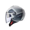 CABERG KASK OTWARTY JET Z BLENDĄ MODEL RIVIERA V4X ALPHA KOLOR PIASKOWY/SZARY MAT ROZMIAR L