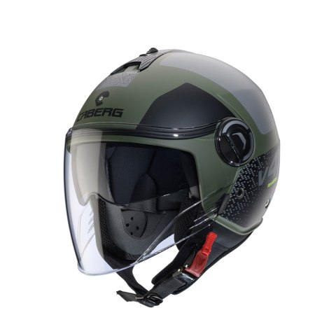 CABERG KASK OTWARTY JET Z BLENDĄ MODEL RIVIERA V4X ALPHA KOLOR ZIELONY/CZARNY/SZARY MAT ROZMIAR M