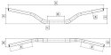 DOMINO KIEROWNICA ALUMINIOWA (ERGAL 7075) FATBAR 28MM ŚREDNIA KOLOR CZARNY