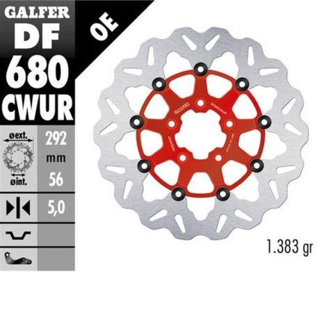 GALFER TARCZA HAMULCOWA PRZÓD HARLEY-DAVIDSON (292X56X5) (WAVE) PŁYWAJĄCA KOLOR CZERWONY (PATRZ OPIS) GALFER TARCZA HAMULCOWA PRZÓD HARLEY-DAVIDSON (292X56X5) (WAVE) PŁYWAJĄCA KOLOR CZERWONY (PATRZ OPIS)