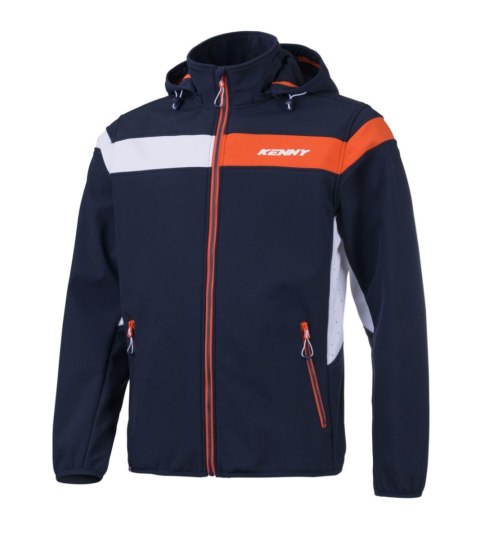 KENNY RACING KURTKA PRZECIWDESZCZOWA SOFTSHELL MODEL RACING KOLOR NIEBIESKI/BIAŁY/POMARAŃCZOWY ROZMIAR M