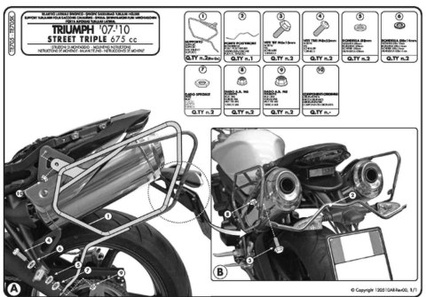 KAPPA STELAŻ POD TORBY (SAKWY) BOCZNE TRIUMPH Street Triple 675 (07-12) - RÓWNIEŻ POD KUFRY RA314 EASY LOCK KAPPA STELAŻ POD TORBY (SAKWY) BOCZNE TRIUMPH Street Triple 675 (07-12) - RÓWNIEŻ POD KUFRY RA314 EASY LOCK