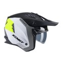 KENNY RACING KASK OTWARTY JET MODEL MILES GRAPHIC BLACK/NEON YELLOW KOLOR BIAŁY/SZARY/CZARNY/ŻÓŁTY FLUO ROZMIAR XL ( 61 - 62 CM 