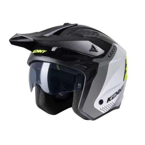 KENNY RACING KASK OTWARTY JET MODEL MILES GRAPHIC BLACK/NEON YELLOW KOLOR BIAŁY/SZARY/CZARNY/ŻÓŁTY FLUO ROZMIAR XL ( 61 - 62 CM KENNY RACING KASK OTWARTY JET MODEL MILES GRAPHIC BLACK/NEON YELLOW KOLOR BIAŁY/SZARY/CZARNY/ŻÓŁTY FLUO ROZMIAR XL ( 61 - 62 CM