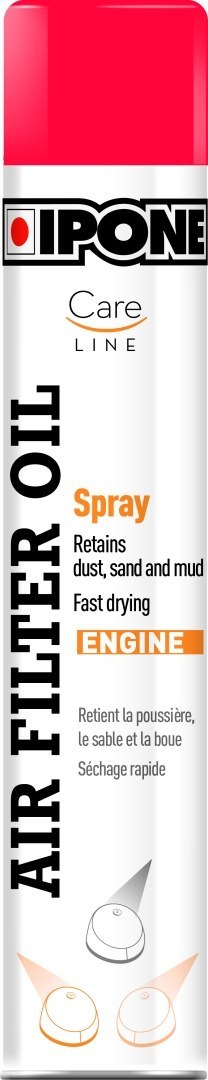 IPONE SPRAY AIR FILTER OIL PŁYN (OLEJ) DO NASĄCZANIA FILTRÓW POWIETRZA W SPRAY'U 750ML (CARELINE) (12) IPONE SPRAY AIR FILTER OIL PŁYN (OLEJ) DO NASĄCZANIA FILTRÓW POWIETRZA W SPRAY'U 750ML (CARELINE) (12)