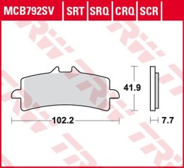TRW ZF KLOCKI HAMULCOWE KH447 SINTER TRACK DUCATI V4 1000 PANIGALE '19-, MONSTER 1200 '16-, MULTISTRADA 1260 '18-, KTM DUKE 690 