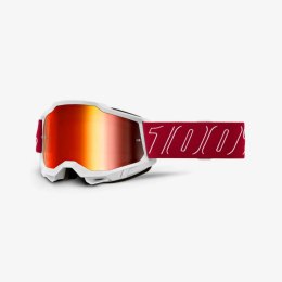 100 PROCENT GOGLE ACCURI 2 REDLINE - MIRROR RED LENS - KOLOR CZERWONY/BIAŁY SZYBKA CZERWONE LUSTRO