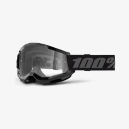 100 PROCENT GOGLE STRATA 2 BLACK - CLEAR LENS - KOLOR CZARNY/SZARY SZYBKA PRZEŹROCZYSTA