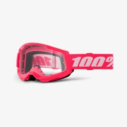 100 PROCENT GOGLE STRATA 2 PINK - CLEAR LENS - KOLOR RÓŻOWY/BIAŁY SZYBKA PRZEŹROCZYSTA
