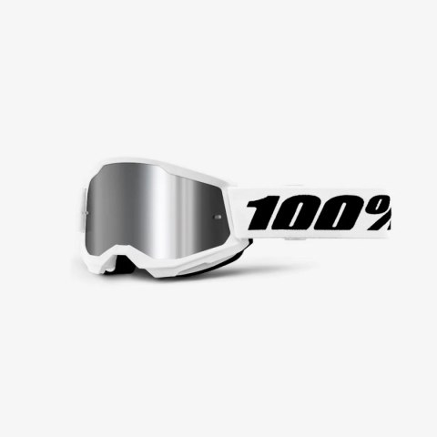 100 PROCENT GOGLE STRATA 2 WHITE - MIRROR SILVER LENS - KOLOR BIAŁY/CZARNY SZYBKA SREBRNE LUSTRO 100 PROCENT GOGLE STRATA 2 WHITE - MIRROR SILVER LENS - KOLOR BIAŁY/CZARNY SZYBKA SREBRNE LUSTRO
