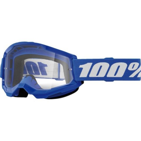 100 PROCENT GOGLE STRATA 2 YOUTH JUNIOR BLUE - CLEAR LENS - KOLOR NIEBIESKI/BIAŁY SZYBKA PRZEŹROCZYSTA