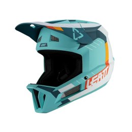 LEATT KASK ROWEROWY MTB GRAVITY 2.0 V24 HELMET FUEL KOLOR TURKUSOWY/BIAŁY/POMARAŃCZOWY ROZMIAR L (59-60 cm)