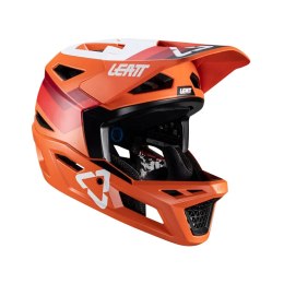 LEATT KASK ROWEROWY MTB GRAVITY 4.0 V24 HELMET FLAME KOLOR POMARAŃCZOWY/BORDOWY/BIAŁY ROZMIAR XL (61-62 cm)
