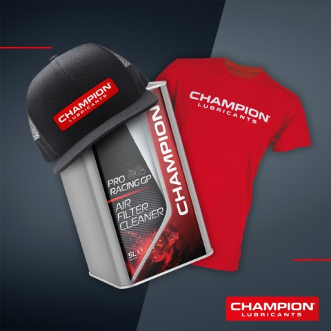 PROMOCJA CHAMPION PŁYN DO MYCIA FILTRÓW PRORACING GP AIR FILTER CLEANER 5L+ CZAPKA I KOSZULKA GRATIS PROMOCJA CHAMPION PŁYN DO MYCIA FILTRÓW PRORACING GP AIR FILTER CLEANER 5L+ CZAPKA I KOSZULKA GRATIS