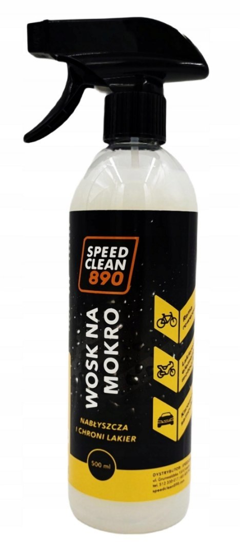 SPEEDCLEAN 890 WOSK NA MOKRO DO MOTOCYKLI, ROWERÓW I SAMOCHODÓW POJEMNOŚĆ 500ML SPEEDCLEAN 890 WOSK NA MOKRO DO MOTOCYKLI, ROWERÓW I SAMOCHODÓW POJEMNOŚĆ 500ML