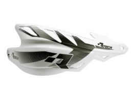 RACETECH (RTECH) OSŁONY RĄK (HANDBARY) RAPTOR KOLOR BIAŁY (Z MOCOWANIAMI NA KIEROWNICĘ 22,2MM I 28,6MM)